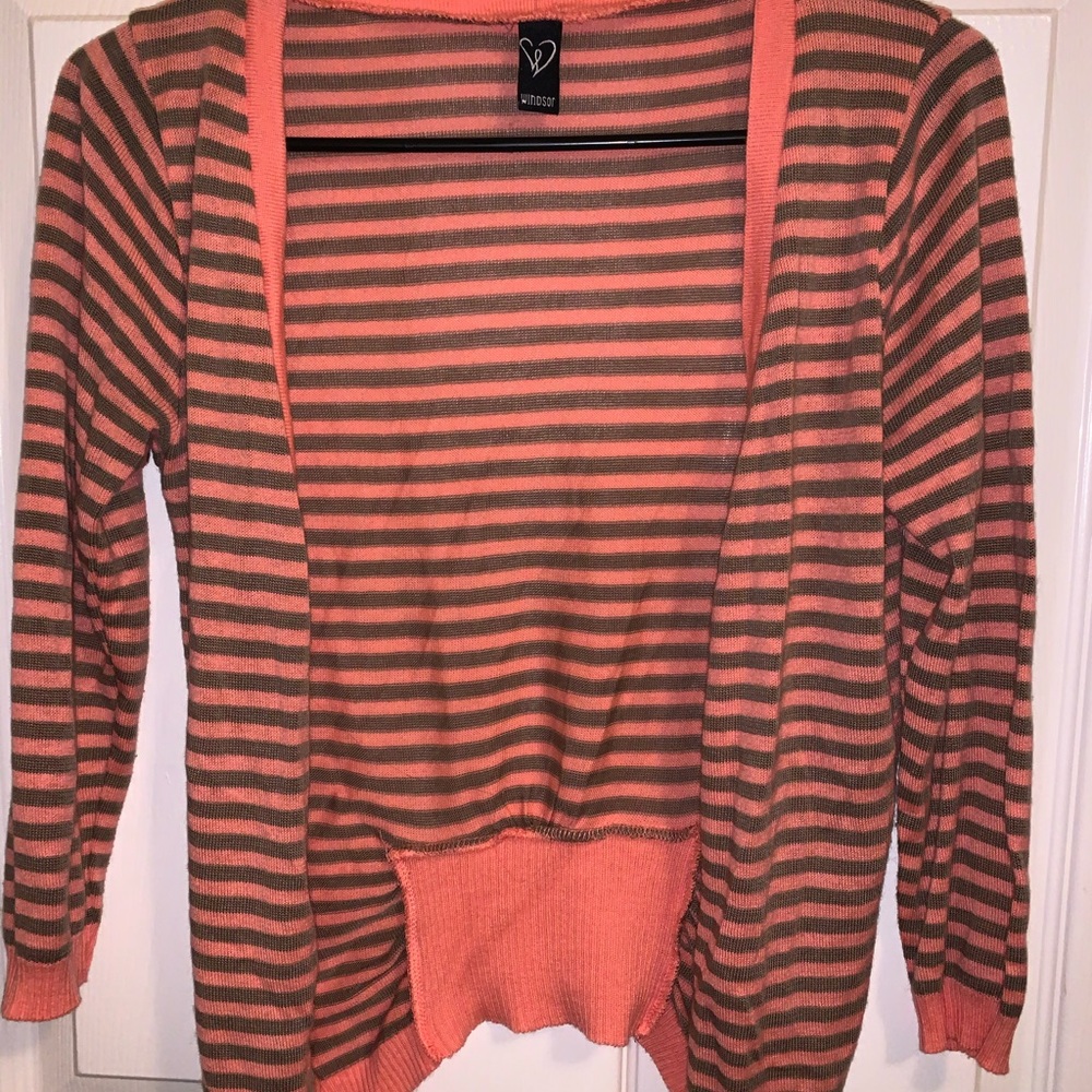 Windsor Coral/Olive Sweater Cardigan
